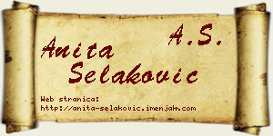 Anita Selaković vizit kartica